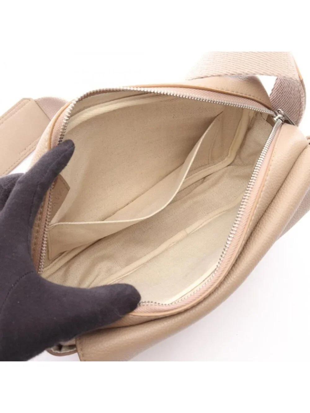 Loewe Shoulder Bag Military XS Beige Leather